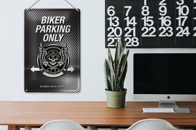 Blechschild Spruch 20x30cm Biker parking only all others