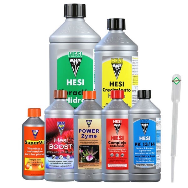 Hesi 7-Teiliges Hydro Dünger Set XL – Komplettset für Optimales Pflanzenwachstum | Für Indoor Grow & Hohe Erträge | Einfach Anwendung für Anfänger | Natürliche Qualität & Flexibel in jeder Wachstumsphase