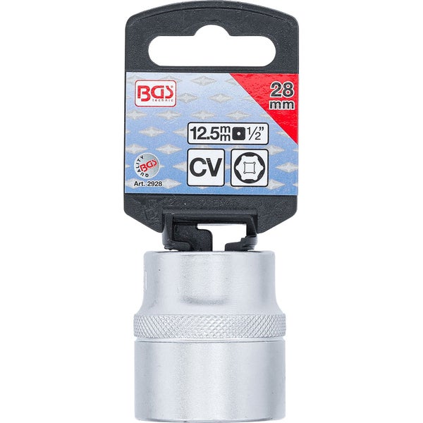 BGS Steckschlüssel-Einsatz Sechskant Antrieb Innenvierkant 12,5 mm (1/2) SW 28 mm - 2928