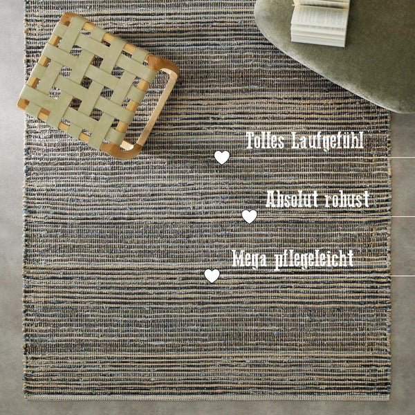 Handwebteppich Denim Blau Denim Feels WECONhome 140x200 cm