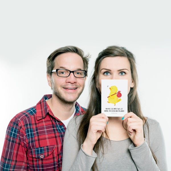 Mr. & Mrs. Panda Postkarte Küken Wander - Weiß