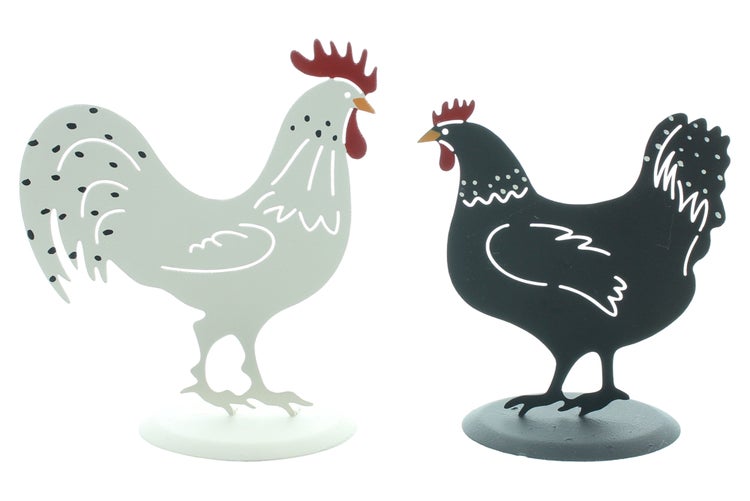 FRANK FLECHTWAREN|Figur Black & White, 2er Set, 11,5 x 6 x 13 cm, 13 x 6 x 16 cm, METALL