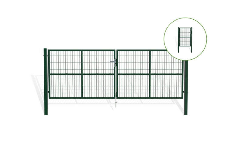 RAZO Gartentür  Breite 408  x Höhe 146 cm Gartentür  + Tor 1 m Gartentür  H.140 cm Grün