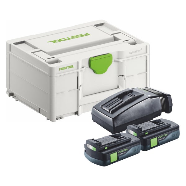 Festool Systainer Werkzeugkoffer mit zwei 18 V Akkus und Ladegerät