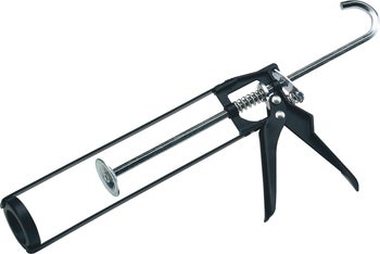 Kartuschenpresse fuer Standardkartuschen mit Metallrahmen und Hebelmechanismus.