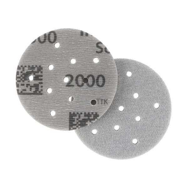 Mirka Iridium Soft Schleifscheiben Ø 77 mm / Korn P2000 / Klett Multifit / 20 Stück / schaumbasiertes Schleifmittel für präzises Trockenschleifen, Klarlackschliff, Finish