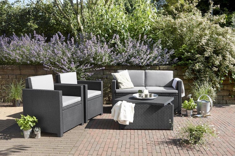 Keter Gartentisch Arica, Graphit, mit Stauraum