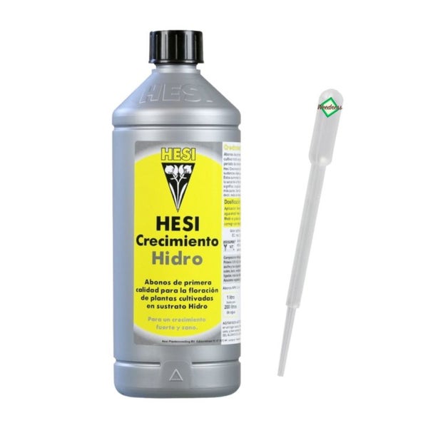 Hesi Hydro-Wuchs 1 Liter – Wachstumsfördernder Dünger für Hydrokulturen mit Pipette, für kräftiges und gesundes Pflanzenwachstum