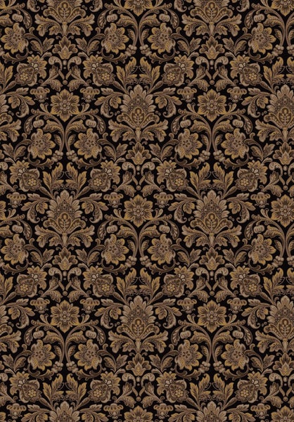 Borastapeter Tapete Barockmuster Dunkelbraun und Schwarz - 53 cm x 10.05 m - 660060