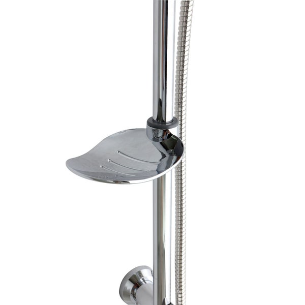 Duschstange mit Seifenablage und Brauseschlauch