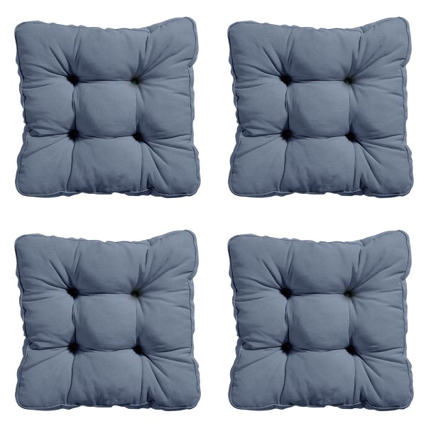 Sitzkissen Florance Panama saphirblau - Ca. 47x47 cm - 4er-Set