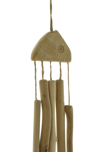 FRANK FLECHTWAREN | Windspiel Fisch, 12 x 2 x 63 cm, HOLZ, HANF