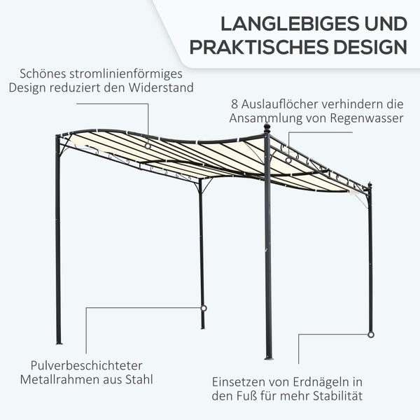 Pavillon mit pulverbeschichtetem Stahlrahmen und acht Auslauflöchern
