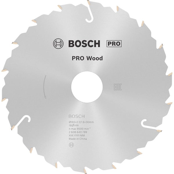 Bosch PRO Wood Kreissägeblatt 165 x 2,2 x 30 mm - 2608640789