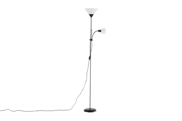 Bagasi Beleuchtung Stehlampe 24,5x24,5x178cm Kunststoff schwarz, grau, weiß. 25 X 25 X 178 cm