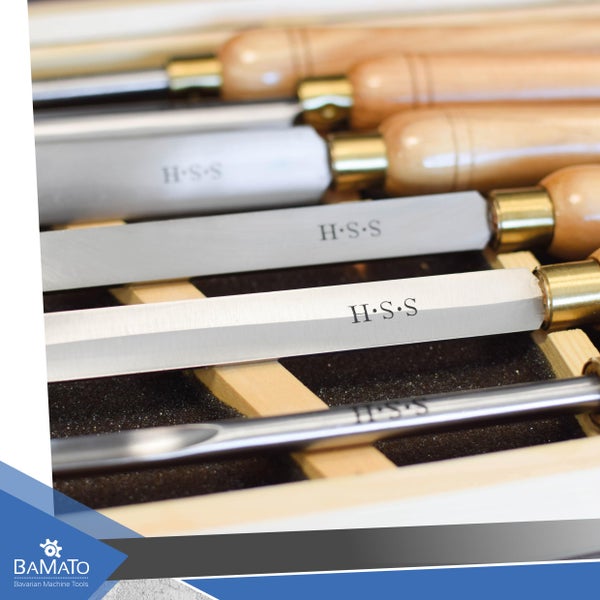 Holzschnitzwerkzeugsatz mit Holzgriffen und HSS-Klingen