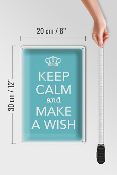 Blechschild Spruch 20x30cm Keep Calm and make a wish