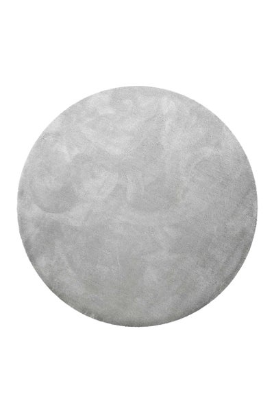 Teppich Rund Hellgrau Hochflor Pisa Homie Living 120 cm rund