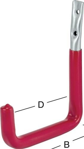 VORMANN Wandhaken U-Form Rotgummi 150 mm STA verz - 001451006BL