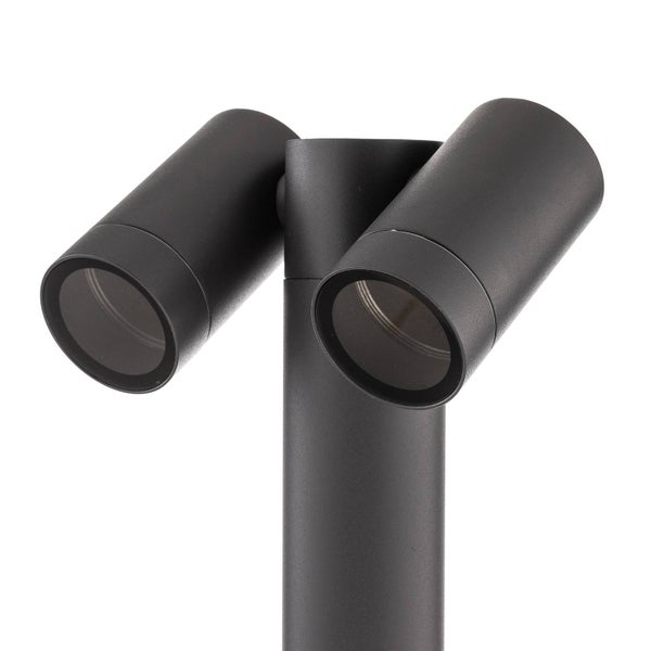 PRIOS Außenleuchte Tulimar (Modern) in Schwarz aus Aluminium (2 flammig, GU10) - Wegeleuchte Pollerleuchte Wegelampe Sockelleuchte