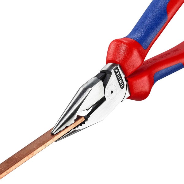 Knipex Spitz-Kombizange mit Mehrkomponenten-Hüllen schwarz atramentiert 185 mm - 0822185