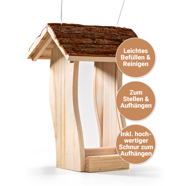 Futterhaus CULT at home Vogelhaus Höhe 30cm braun aus Holz