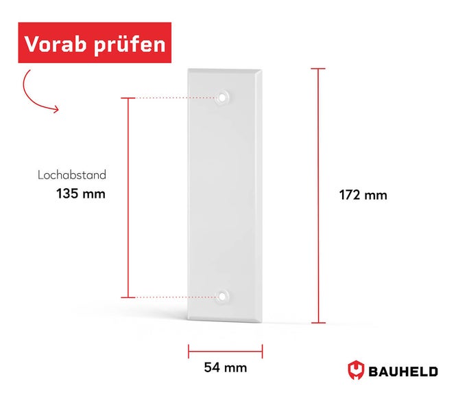 Bauheld Abdeckplatte mit Maßangaben
