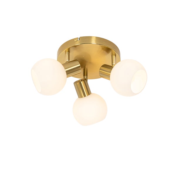 Deckenstrahler Gold mit Opalglas 3-flammig verstellbar - Anouk