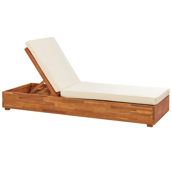 Sonnenliege mit Kissen FANANO Akazienholz Braun