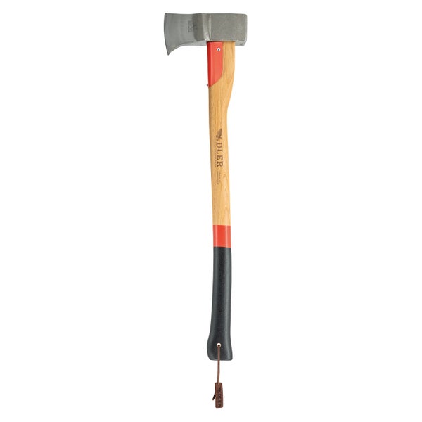 Adler Spaltaxt mit Eschenholzstiel und Stielschutzhülse für effizientes Spalten von Holz.