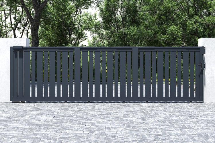 Schiebetor 5m VEYMONT H.140 graues Aluminium