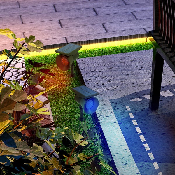 Outsunny Solarleuchten, 10,6cm x 15cm x 38cm, PC+ Kunststoff, Schwarz