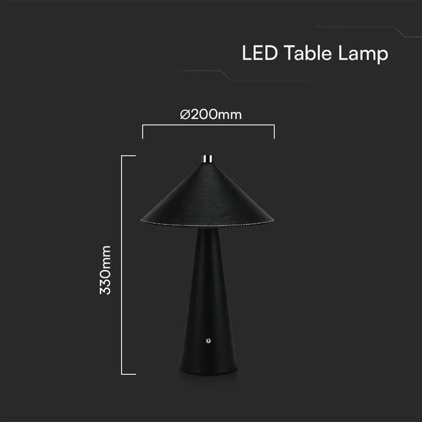 LED-Tischleuchte mit Durchmesser 200 mm und Höhe 330 mm