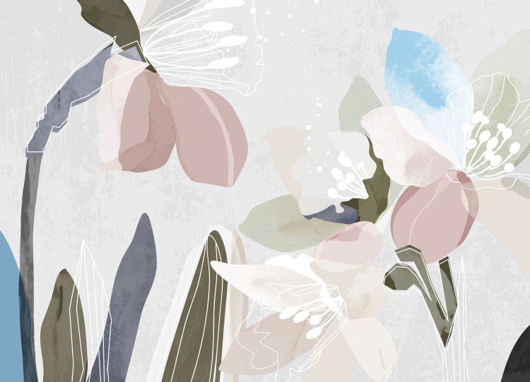 Abstraktes Blumenmuster für Wandgestaltung