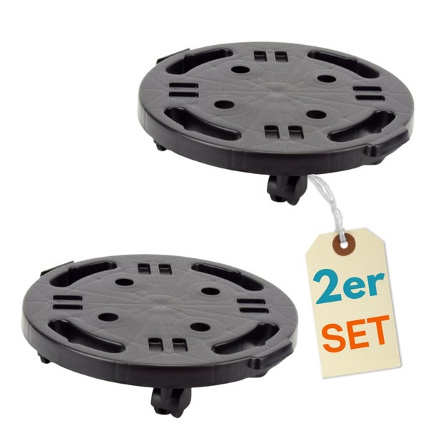 Zwei Pflanzenroller aus Kunststoff mit Rollen im Set