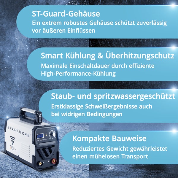 STAHLWERK Schweißgerät ARC 200 ST IGBT MMA E Hand Inverter 200 A Double Board
