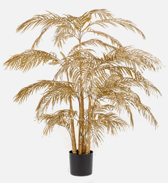 Künstliche Palmwedel in Goldoptik für Dekorationen.
