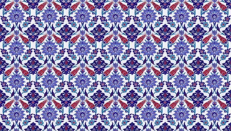 Fliesenmuster mit floralem Design