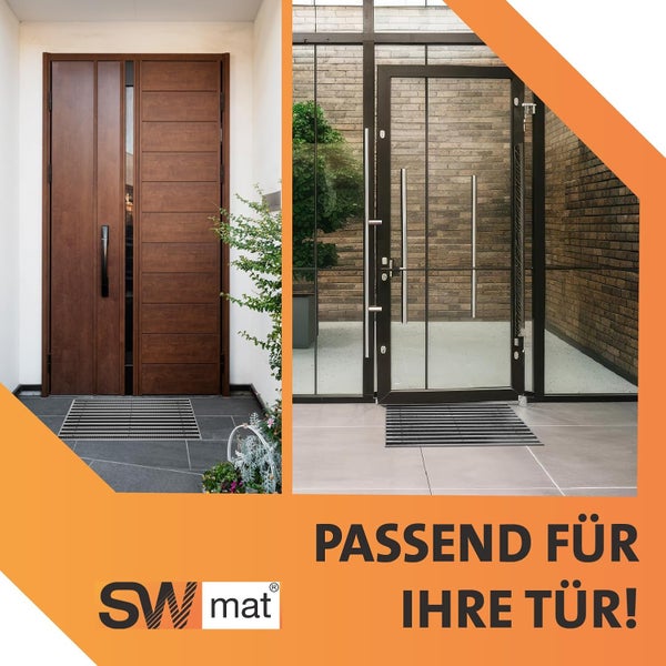 Schmutzfangmatte mit Aluminiumrahmen für Eingang | Einbau Alu-Fußmatte Innen & Außen überdacht | Robuste, eingelassene Eingangsmatte Anthrazit 100 x 50 cm