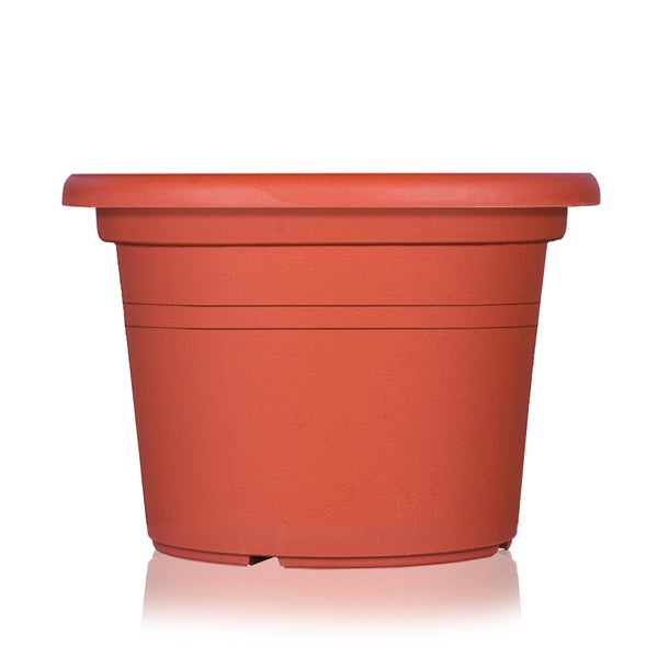 U 9x Blumentopf Ø 20 cm Farbe Terrakotta Kunststoff Pflanztopf Containertopf Übertopf Pflanzkübel rund 20 x 14,5 cm