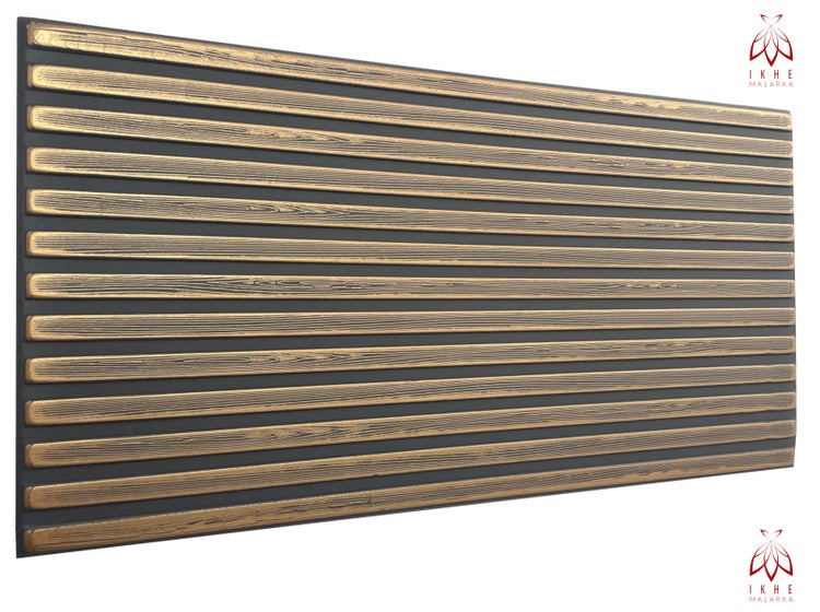 Lamellen Imitat aus Styropor Polystyrol XPS 3D Paneele Deckenpaneele Wandpaneele, Dekoren, Slats Gold XL 100x50cm