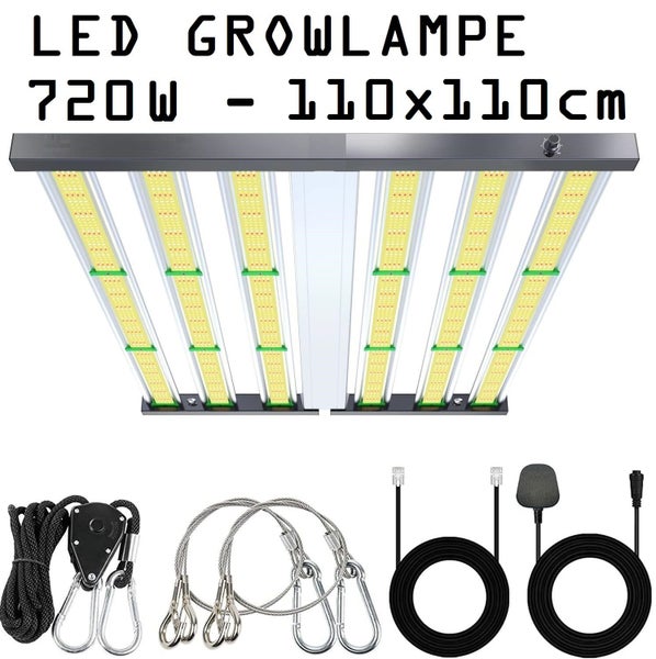 JUNG Vollspektrum LED Wachstumslampe PB720 Vollspektrum LED Grow Lampe 720 Watt Dimmbar für Growbox Set, 1 St., Anzucht, Indoor, Farbwechsler, Kaltweiß, Warmweiß, Anzuchtlampe, Grow LED, für Pflanzen, Wachstumslicht, Cannabis Lampe