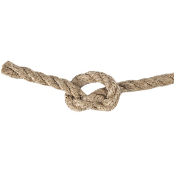 Gedrehtes Hanfseil mit einem Knoten.