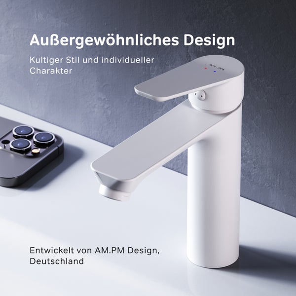 AM.PM Waschtischarmatur mit Einhebelmischer FTA02133 Hit Weiß matt