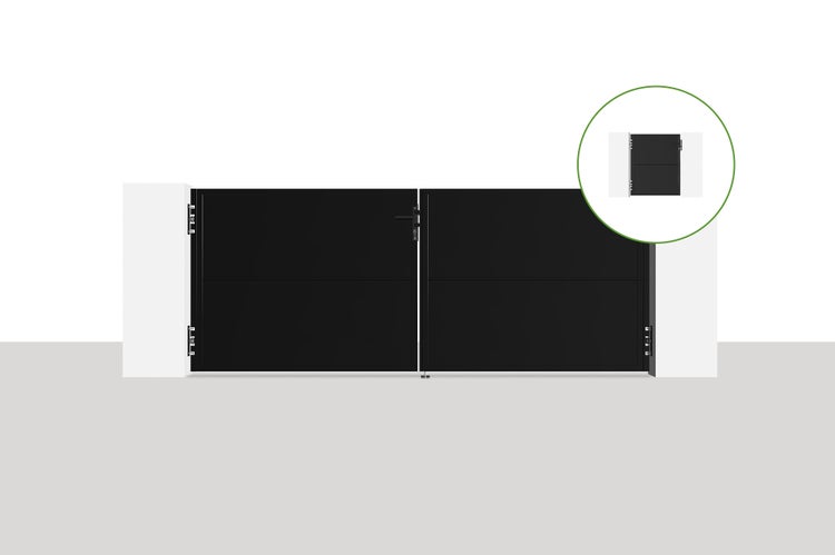 Drehtorpaket 3m NALI H.120cm + Tor H.120cm mattschwarz