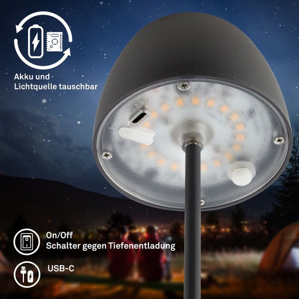 FULFILMENT ONLY 2 x Accu LED table lamp - Mini, Touch, anthracite