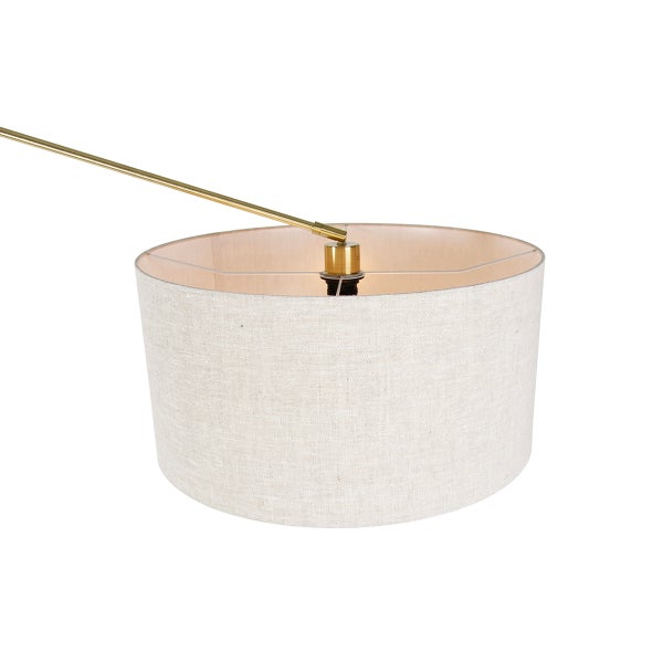 Lampenschirm aus Stoff mit goldfarbener Halterung