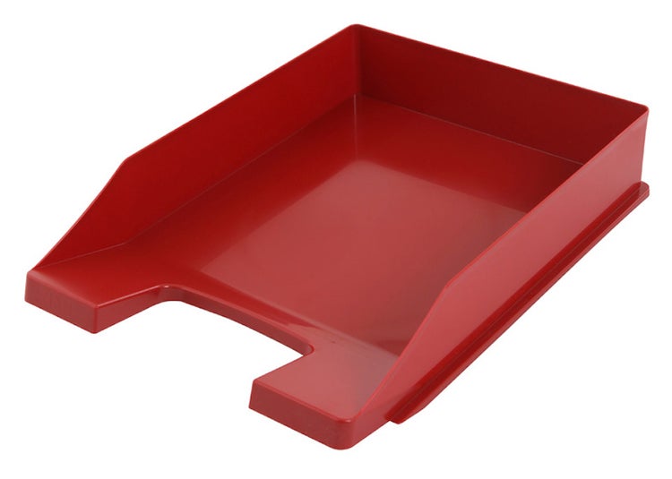 PROREGAL Stapelbare Briefablage Aus Kunststoff HxBxT 6,5 x 25,5 x 34,8 cm Bis DIN A4-Format 10 Stück Rot