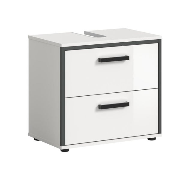 Waschbeckenunterschrank mit zwei Schubladen und Griffen