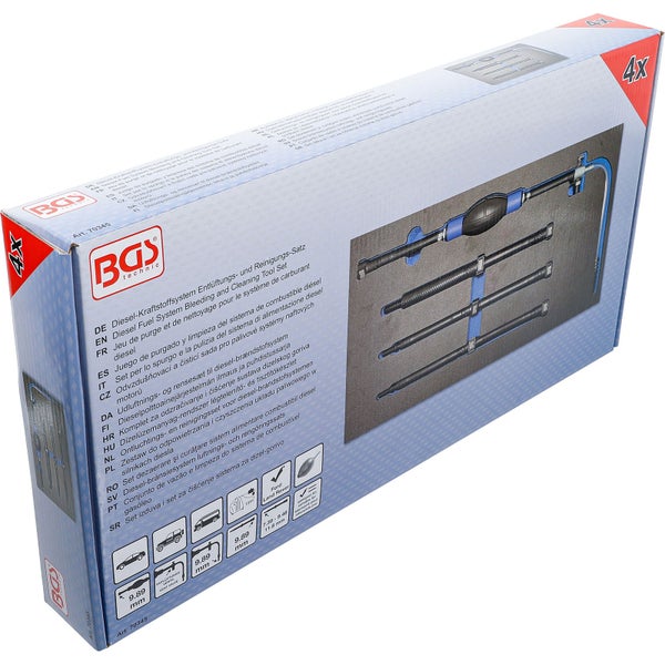 BGS technic Diesel Kraftstoffsystem Entlüftungs- und Reinigungs-Satz Verpackung
